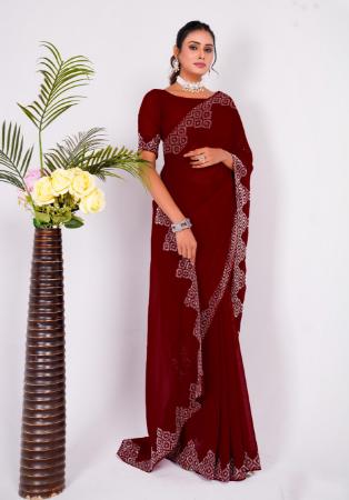 Picture of Magnificent Silk Maroon Saree
