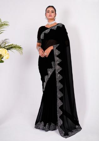 Picture of Gorgeous Silk Black Saree