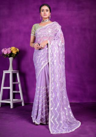 Picture of Shapely Chiffon Light Steel Blue Saree