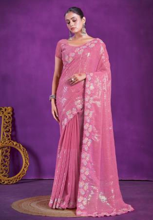 Picture of Charming Silk Pale Violet Red Saree