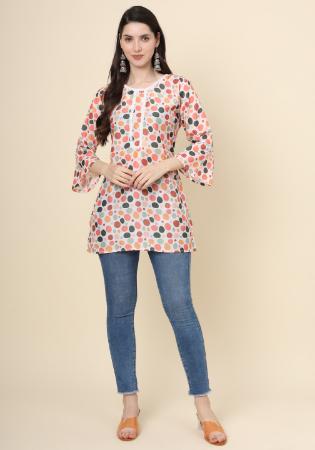 Picture of Well Formed Cotton Burly Wood Kurtis & Tunic