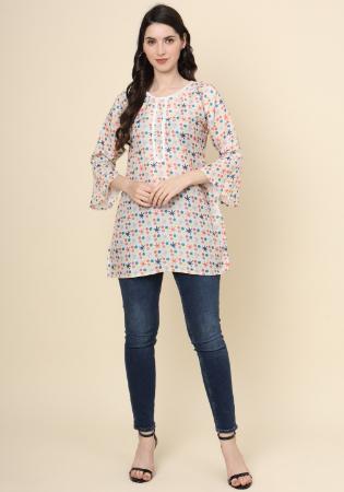 Picture of Enticing Cotton Light Slate Grey Kurtis & Tunic