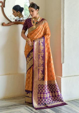 Picture of Fine Silk Khaki Saree