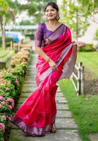 Picture of Gorgeous Silk Deep Pink Saree