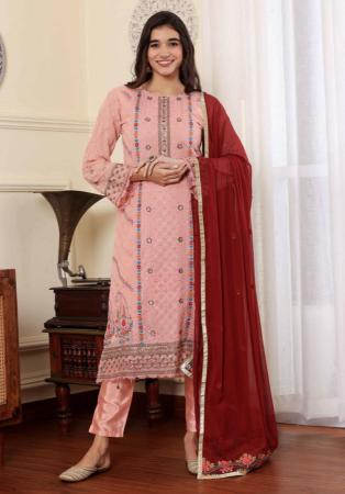Picture of Admirable Georgette Pink Straight Cut Salwar Kameez