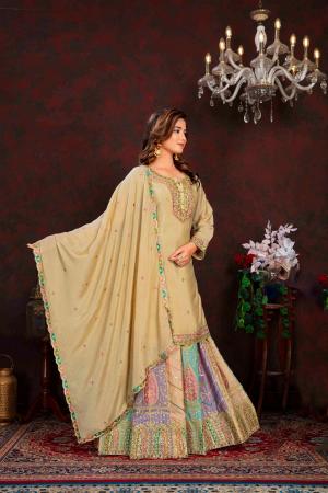 Picture of Shapely Cotton Burly Wood Straight Cut Salwar Kameez