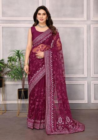 Picture of Beauteous Net Brown Saree