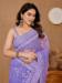 Picture of Shapely Net Light Steel Blue Saree