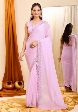 Picture of Charming Georgette Light Pink Saree