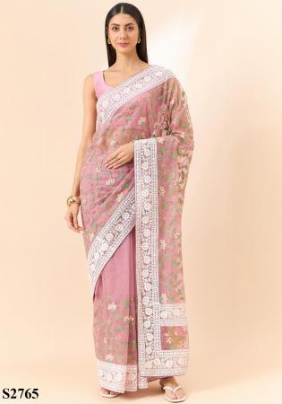 Picture of Alluring Organza Pink Saree