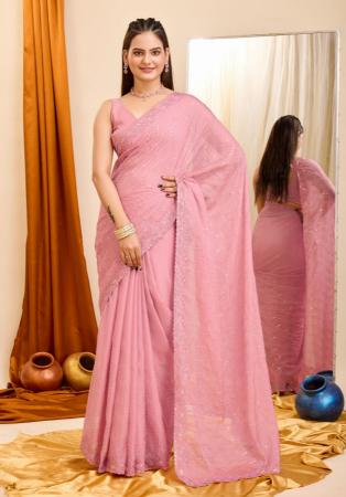 Picture of Fascinating Georgette Light Coral Saree