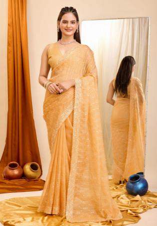 Picture of Fascinating Georgette Sandy Brown Saree