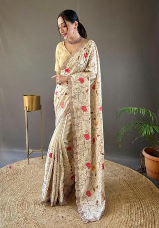 Picture of Pleasing Silk Burly Wood Saree