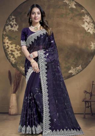 Picture of Marvelous Silk Midnight Blue Saree