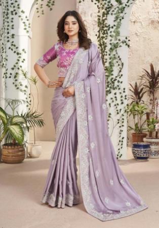 Picture of Stunning Net & Silk Rosy Brown Saree
