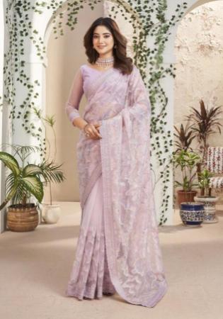 Picture of Lovely Net & Silk Thistle Saree