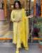 Picture of Exquisite Rayon & Silk Wheat Readymade Salwar Kameez