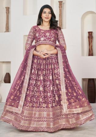 Picture of Gorgeous Georgette Rosy Brown Lehenga Choli