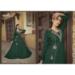 Picture of Gorgeous Chiffon Dark Green Readymade Gown