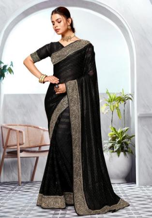 Picture of Delightful Silk Black Saree