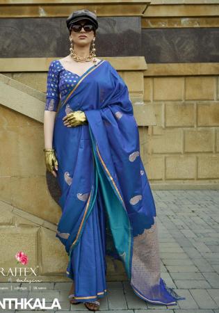 Picture of Ravishing Silk Dark Cyan Saree