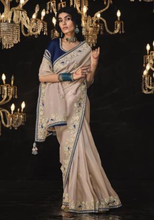 Picture of Good Looking Silk & Organza Rosy Brown Saree