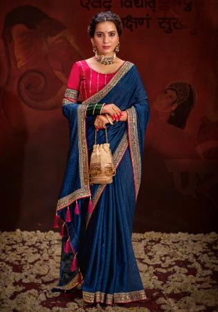 Picture of Radiant Georgette Midnight Blue Saree