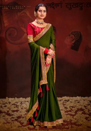 Picture of Shapely Georgette Dark Green Saree
