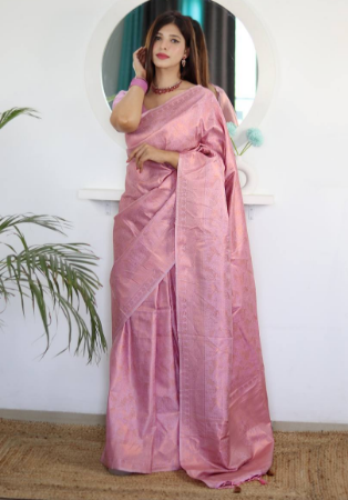 Picture of Resplendent Silk Rosy Brown Saree