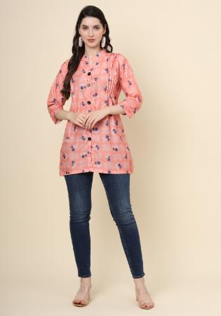 Picture of Nice Cotton Light Coral Kurtis & Tunic