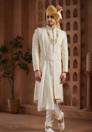 Picture of Excellent Satin Rosy Brown Sherwani