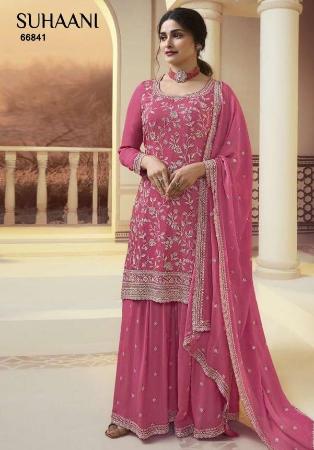Picture of Chiffon Rosy Brown Straight Cut Salwar Kameez