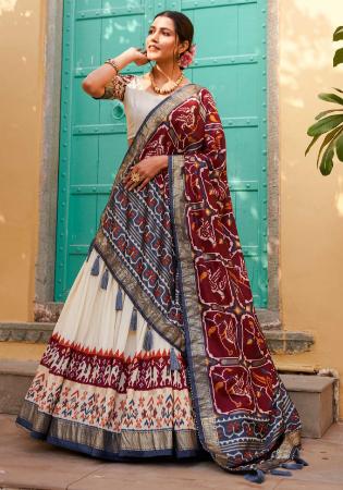 Picture of Comely Silk Off White Lehenga Choli