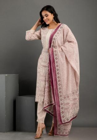 Picture of Rayon & Cotton Rosy Brown Readymade Salwar Kameez
