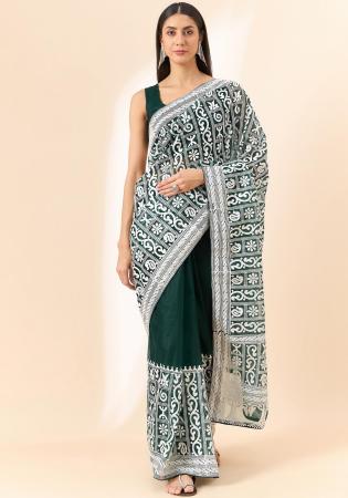 Picture of Appealing Organza Sea Green Saree