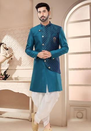 Picture of Well Formed Silk Midnight Blue Kurtas