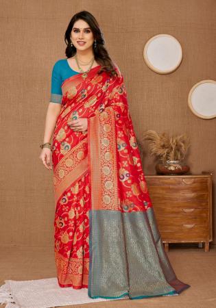 Picture of Comely Silk Red Saree